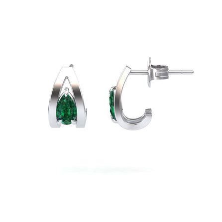 Emerald Huggie Earrings - Yamini