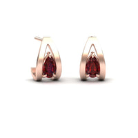 Garnet Huggie Earrings - Yamini