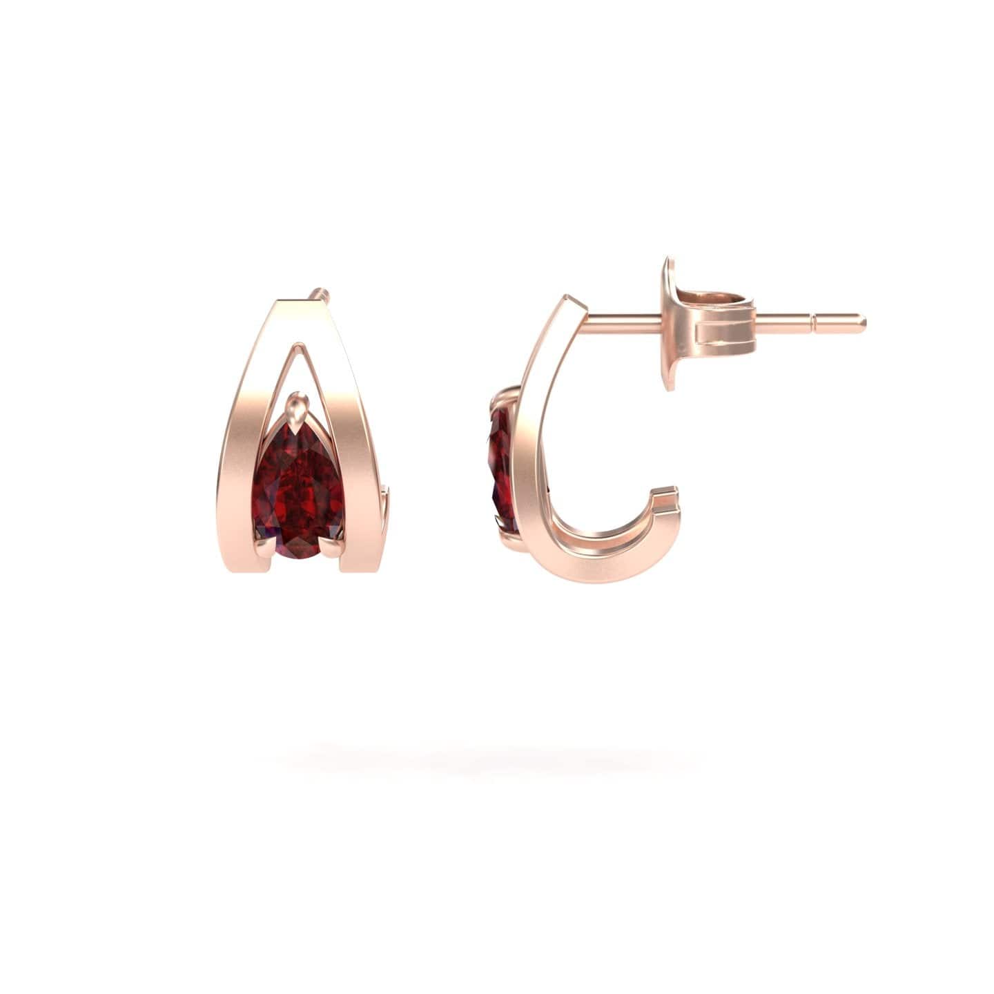 Garnet Huggie Earrings - Yamini