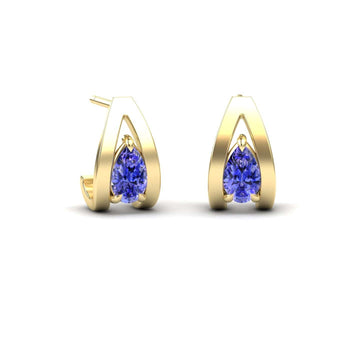 Tanzanite Huggie Earrings - Yamini