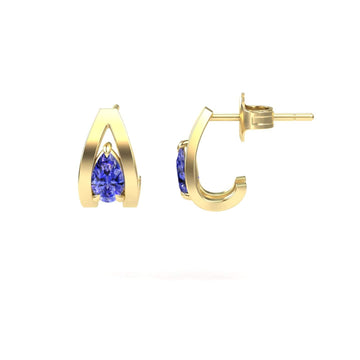 Tanzanite Huggie Earrings - Yamini
