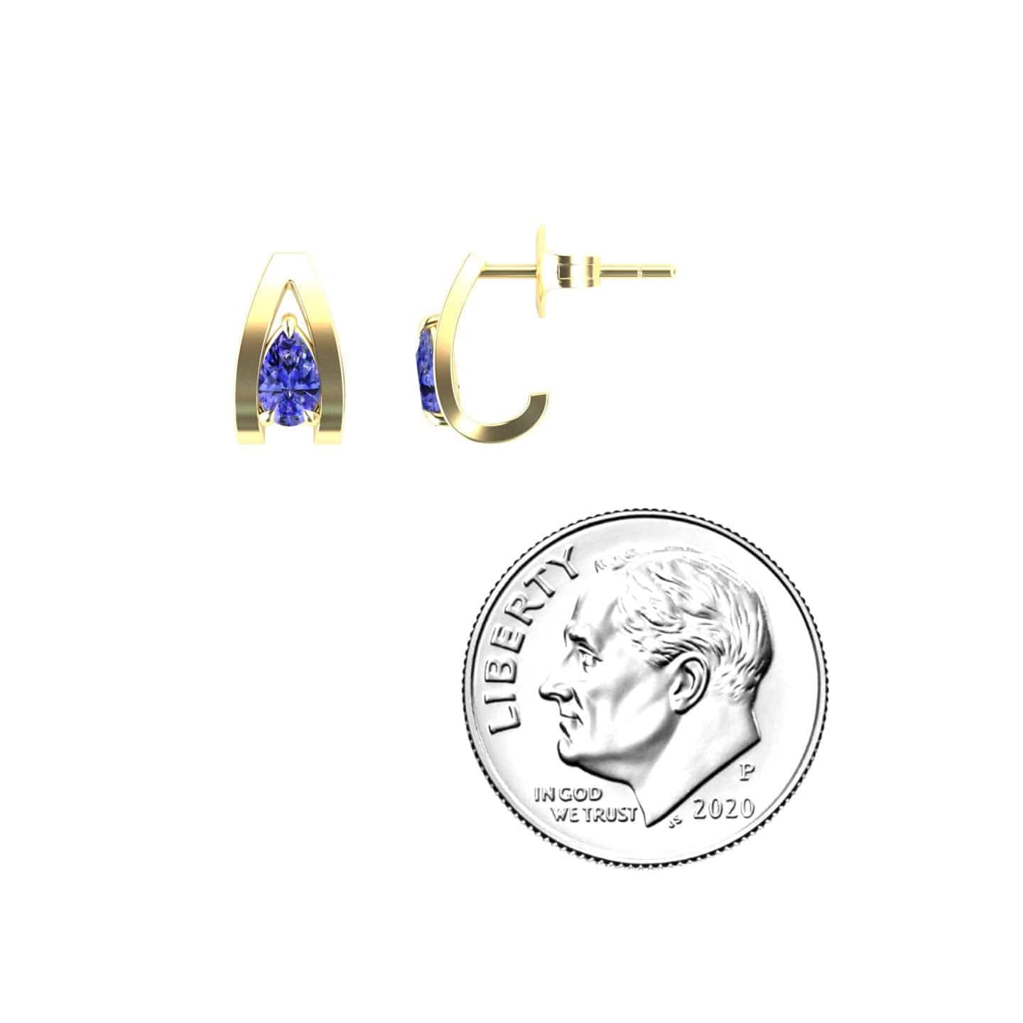 Tanzanite Huggie Earrings - Yamini