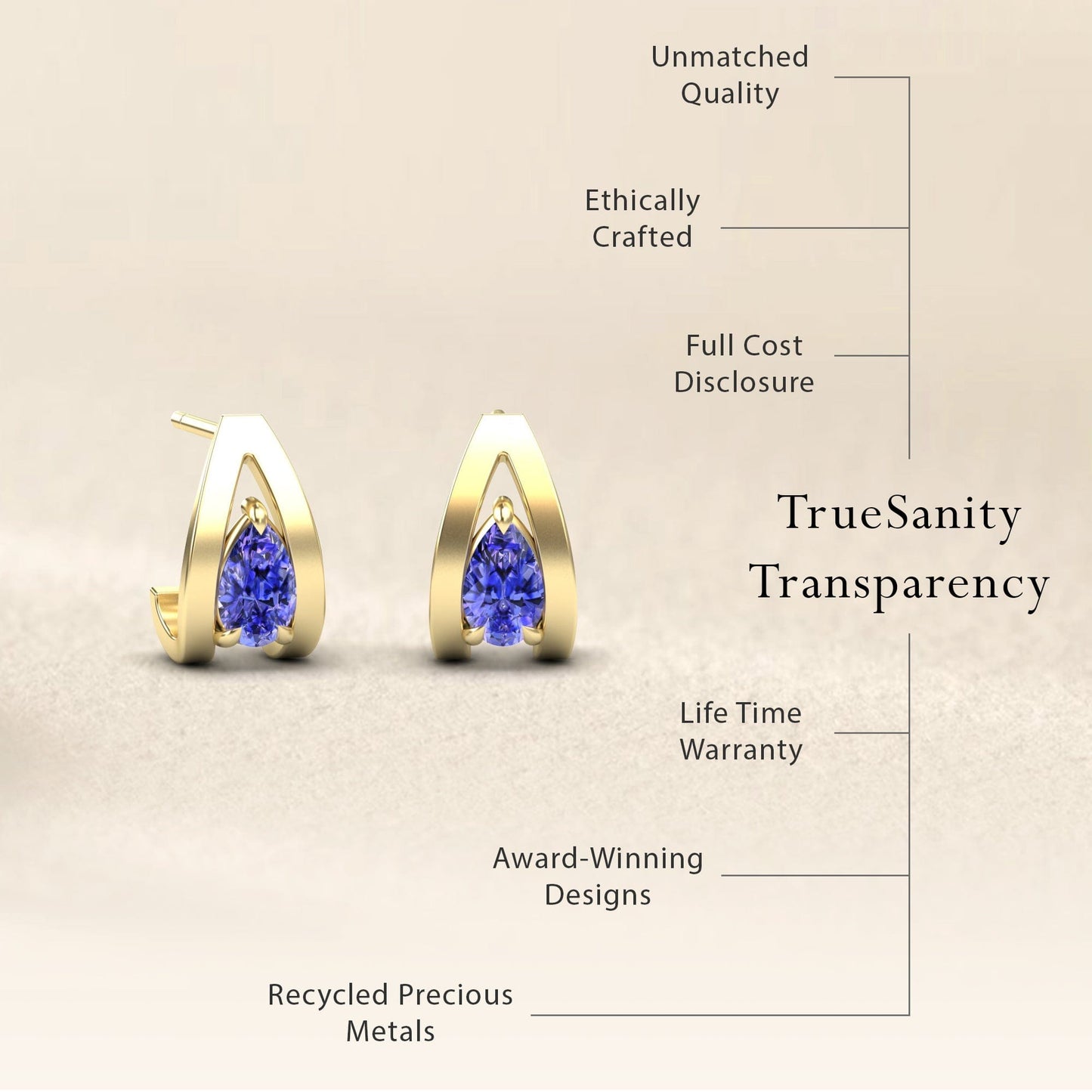 Tanzanite Huggie Earrings - Yamini