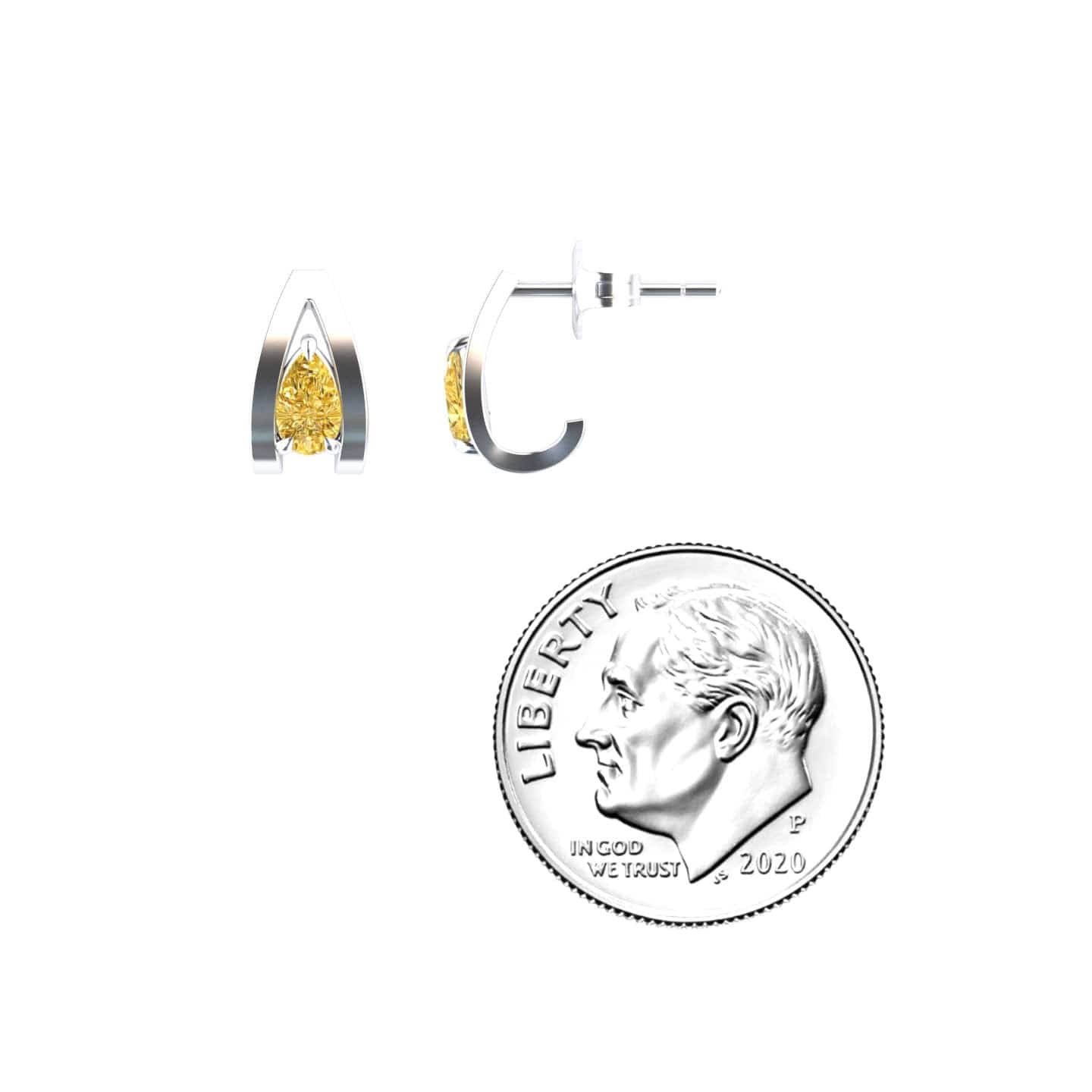 Yellow Sapphire Huggie Earrings - Yamini