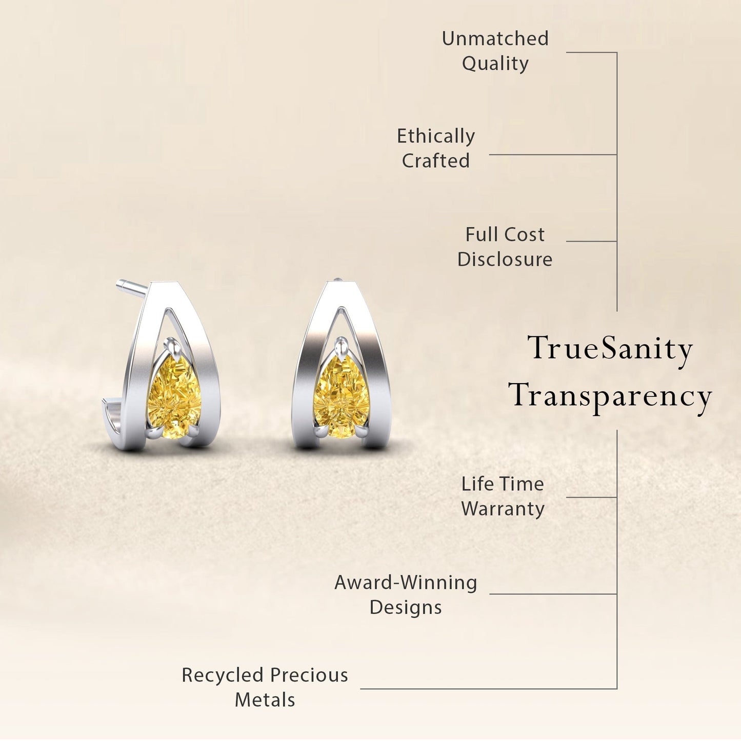 Yellow Sapphire Huggie Earrings - Yamini