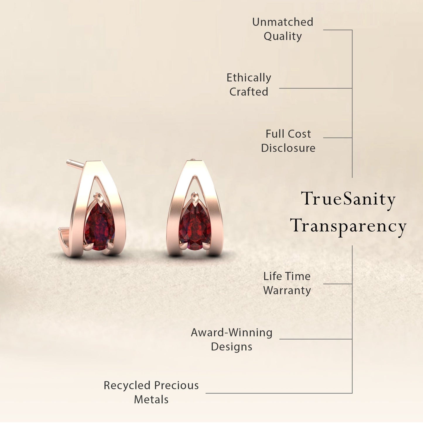 Garnet Huggie Earrings - Yamini