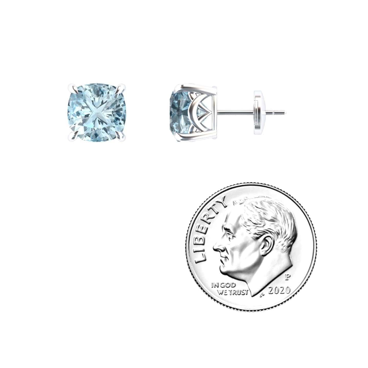 Aquamarine Stud Earrings - Deborah