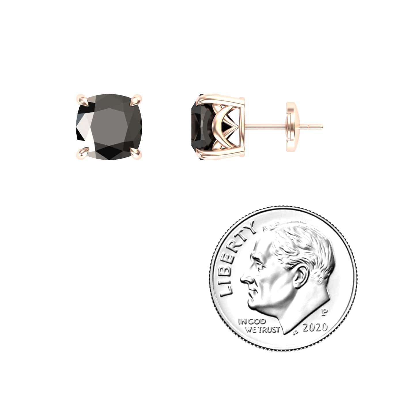 Black Diamond Stud Earrings - Deborah