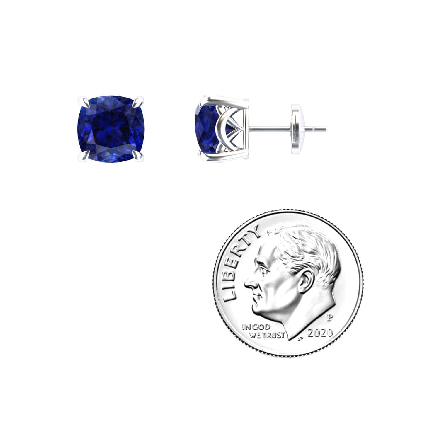 Lab Grown Blue Sapphire Stud Earrings - Deborah