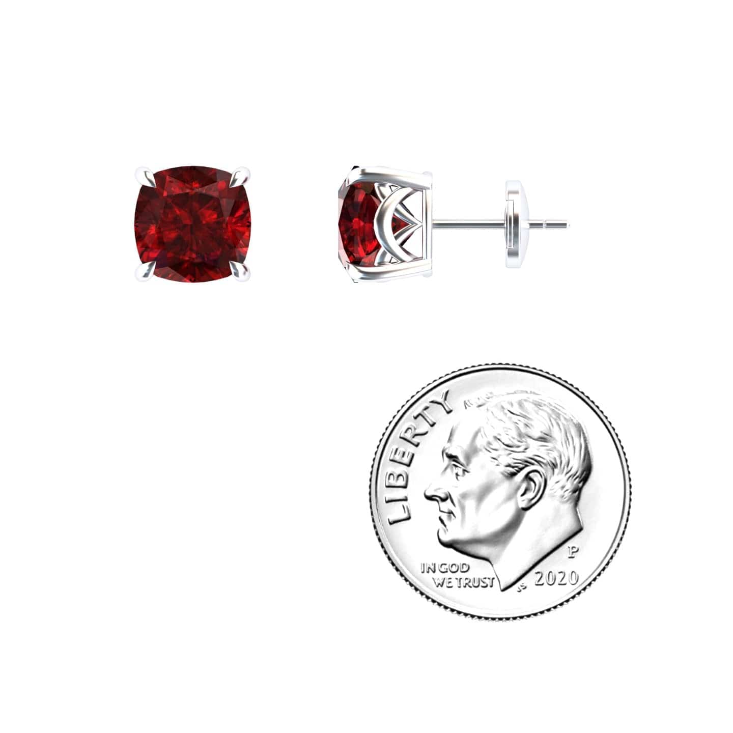 Lab Grown Ruby Stud Earrings - Deborah