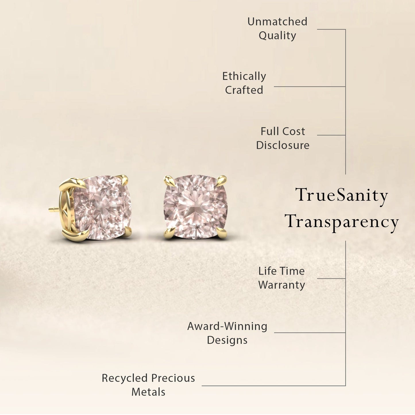 Morganite Stud Earrings - Deborah