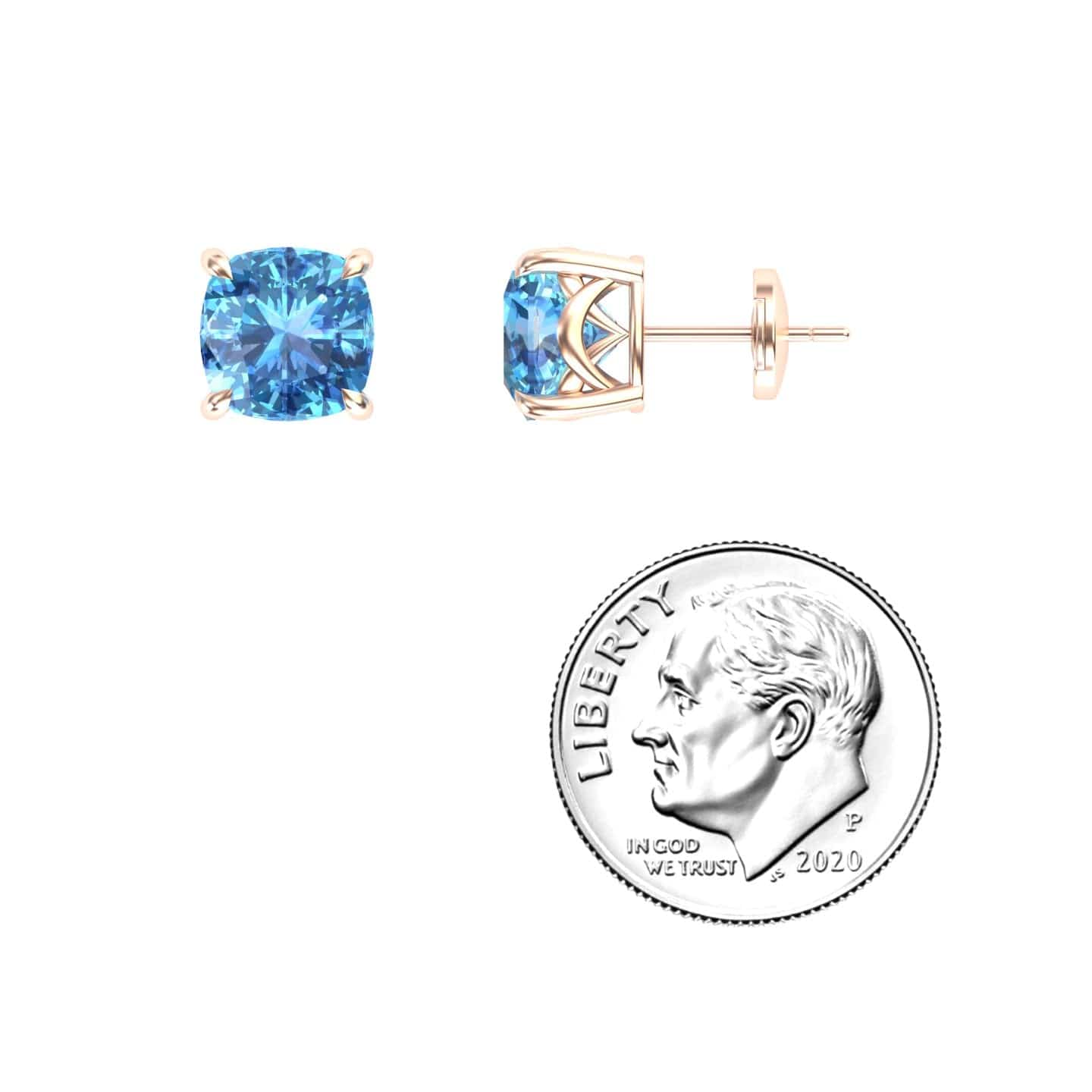 Swiss Blue Topaz Stud Earrings - Deborah