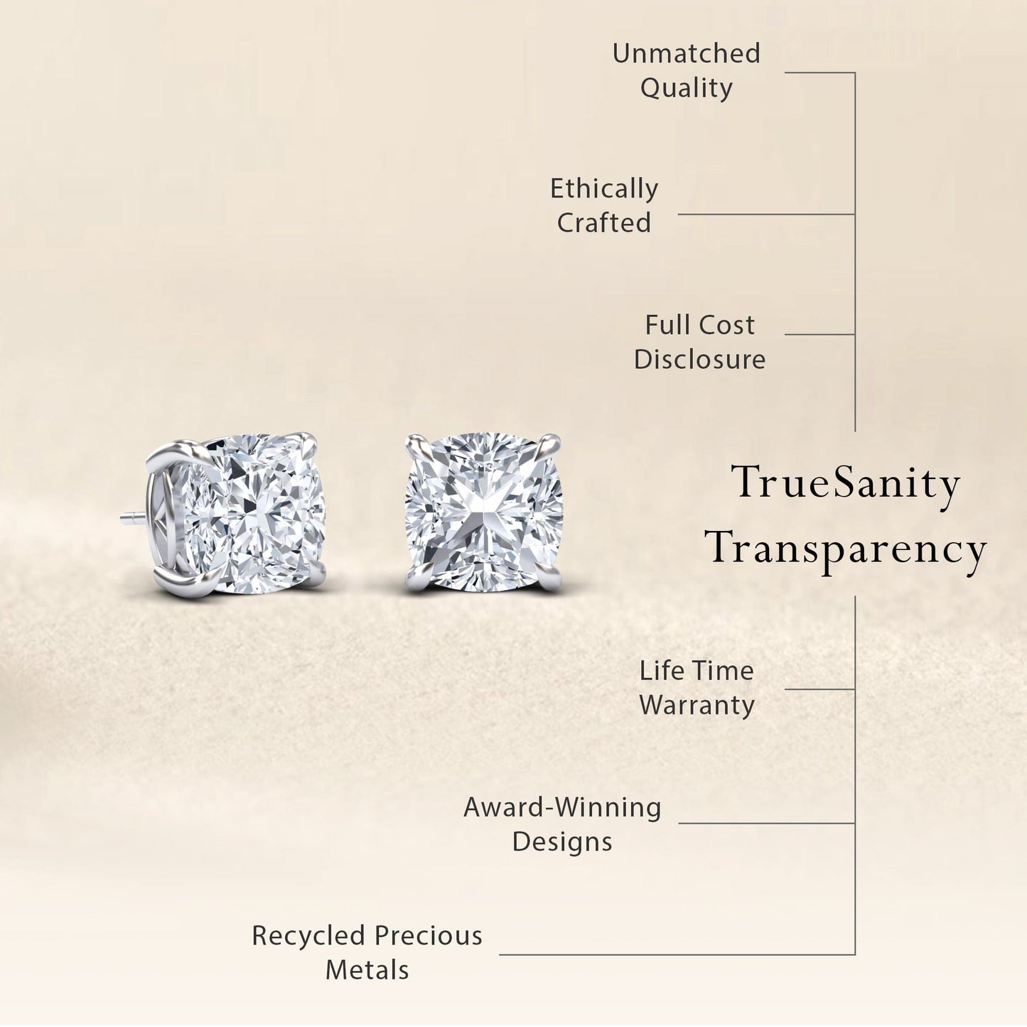 Moissanite Stud Earrings - Deborah