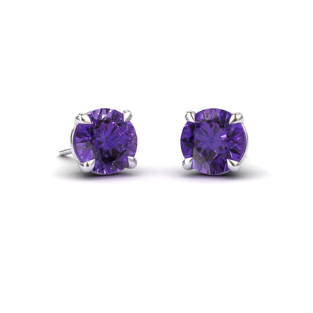 Amethyst Stud Earrings - Gauri