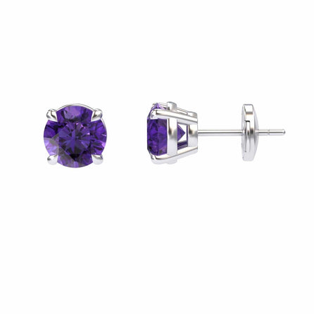 Amethyst Stud Earrings - Gauri
