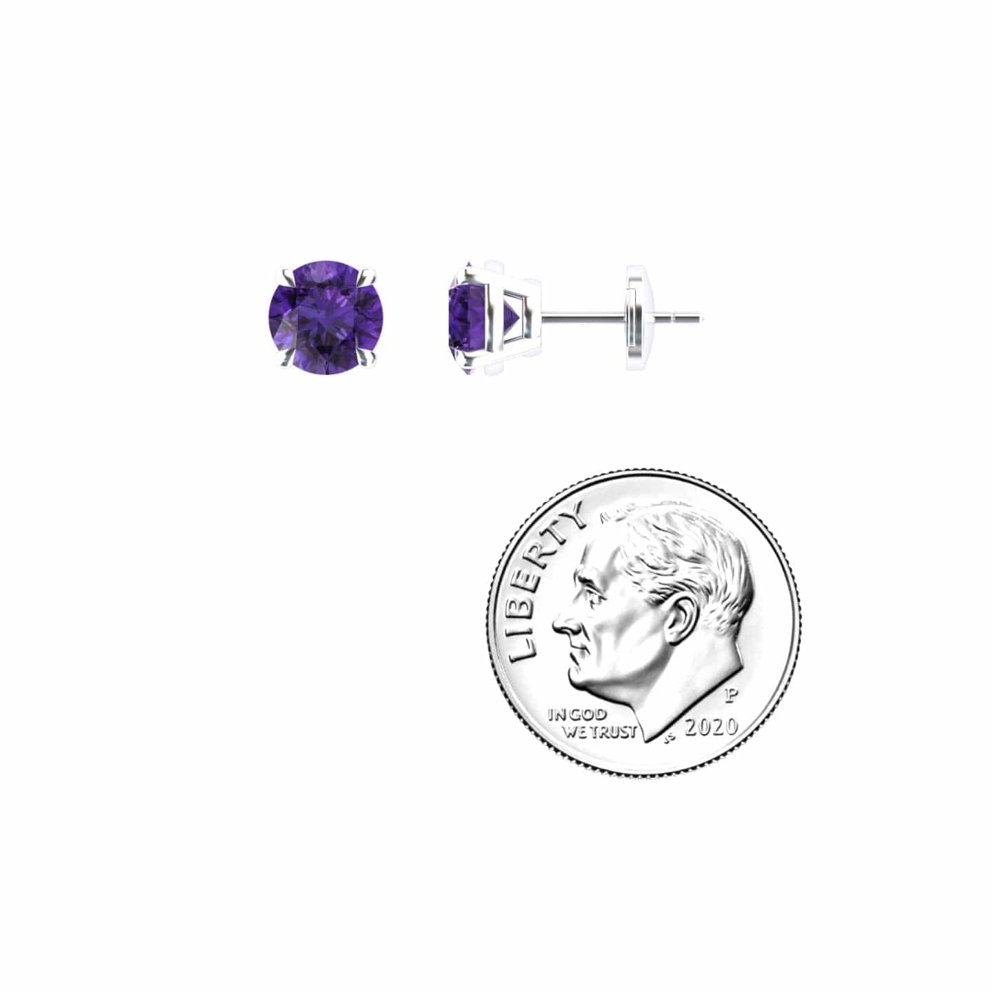 Amethyst Stud Earrings - Gauri