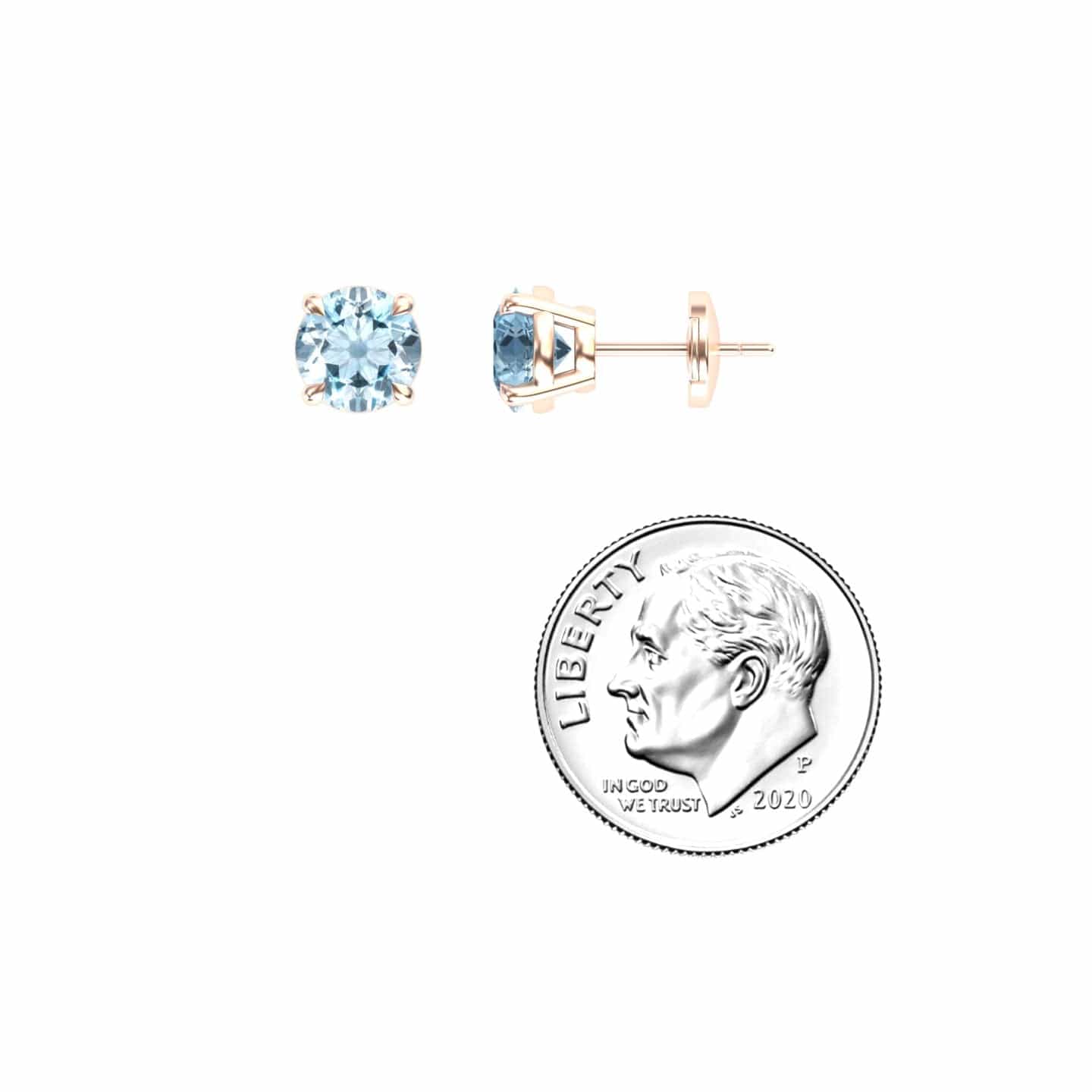 Aquamarine Stud Earrings - Gauri