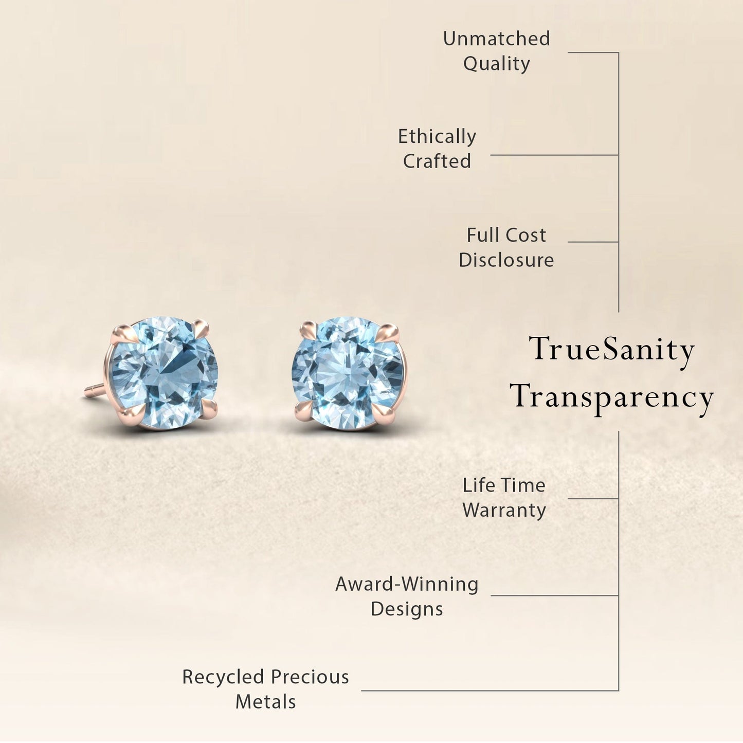 Aquamarine Stud Earrings - Gauri