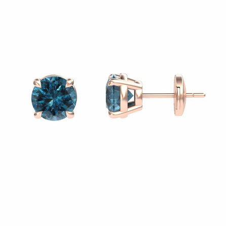 Blue Diamond Stud Earrings - Gauri