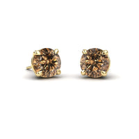 Brown Diamond Stud Earrings - Gauri