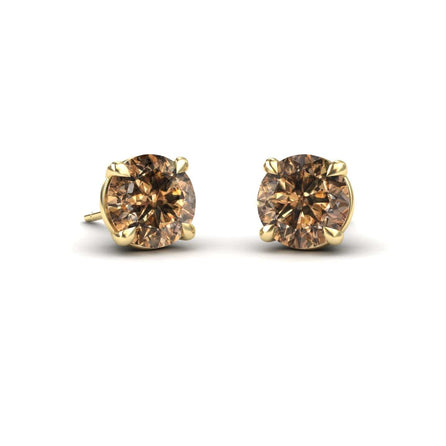Brown Diamond Stud Earrings - Gauri