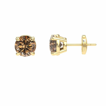 Brown Diamond Stud Earrings - Gauri