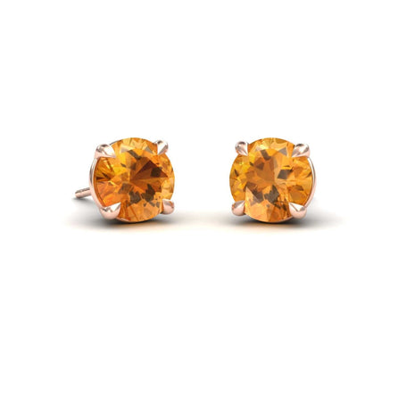 Citrine Stud Earrings - Gauri