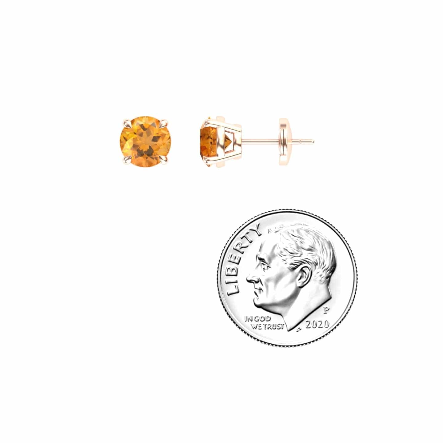 Citrine Stud Earrings - Gauri