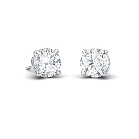 White Diamond Stud Earrings - Gauri