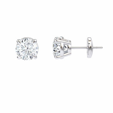 White Diamond Stud Earrings - Gauri