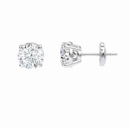 White Diamond Stud Earrings - Gauri