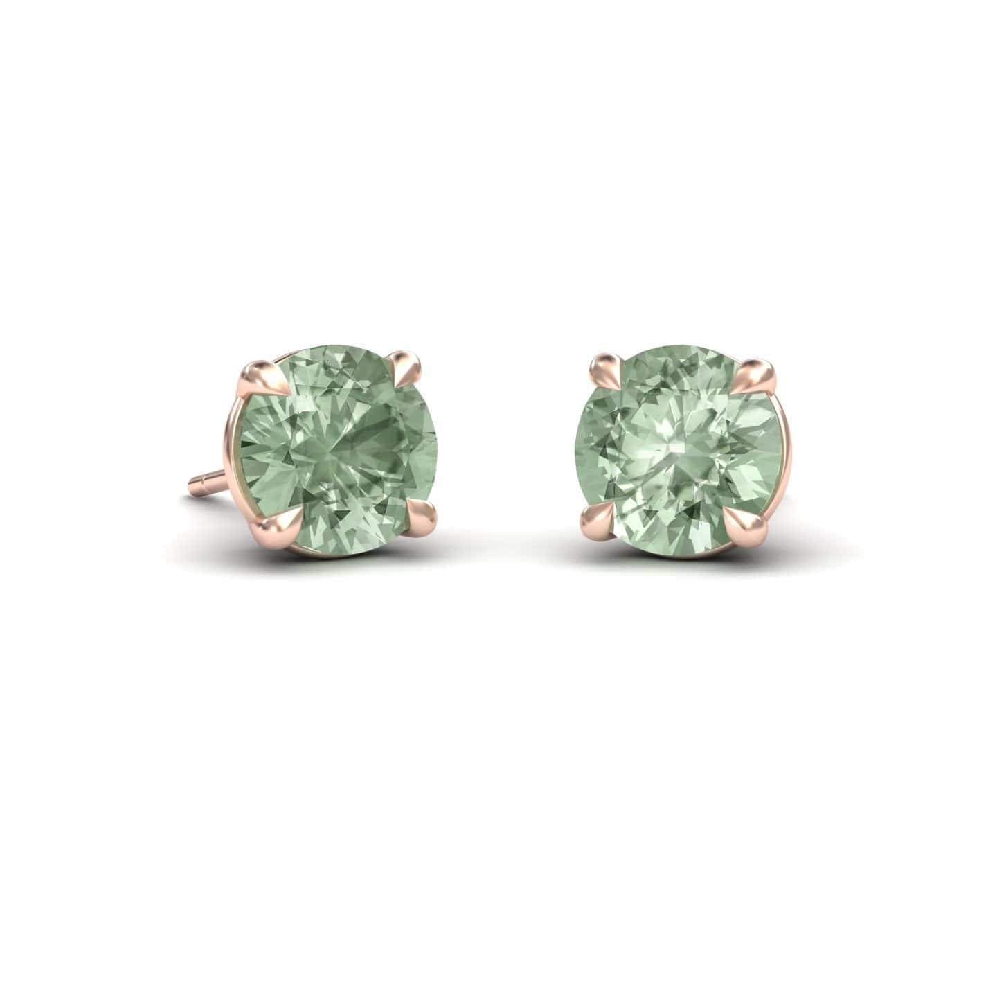 Green Amethyst Stud Earrings - Gauri