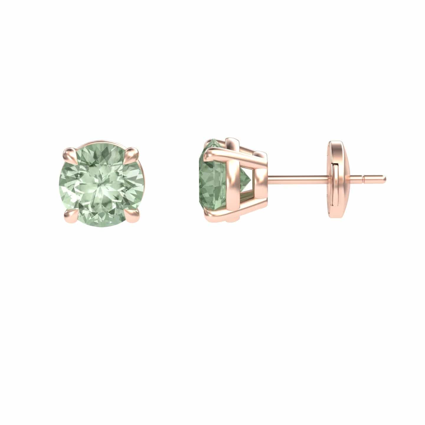 Green Amethyst Stud Earrings - Gauri