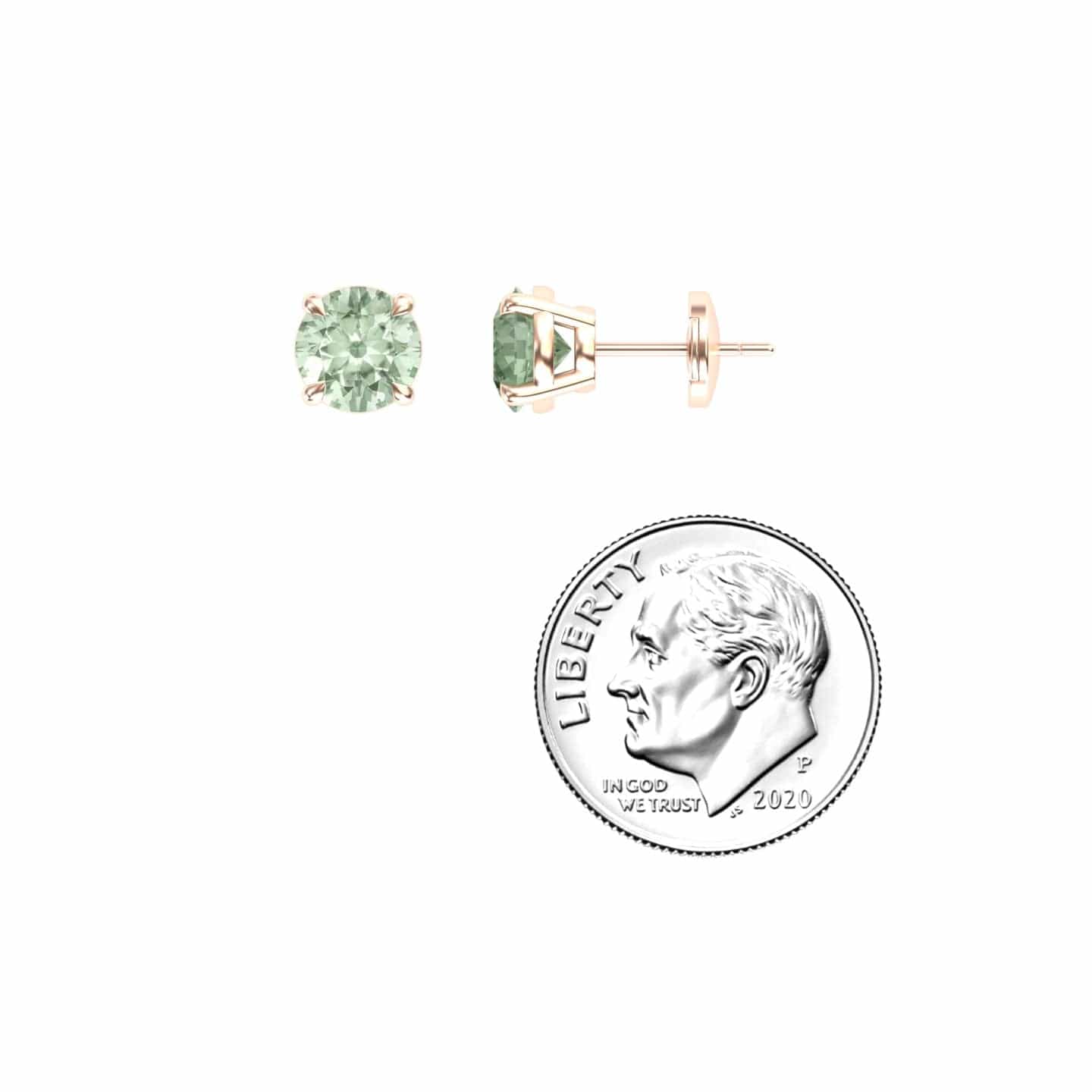 Green Amethyst Stud Earrings - Gauri