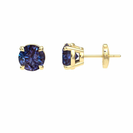 Lab Grown Alexandrite Stud Earrings - Gauri
