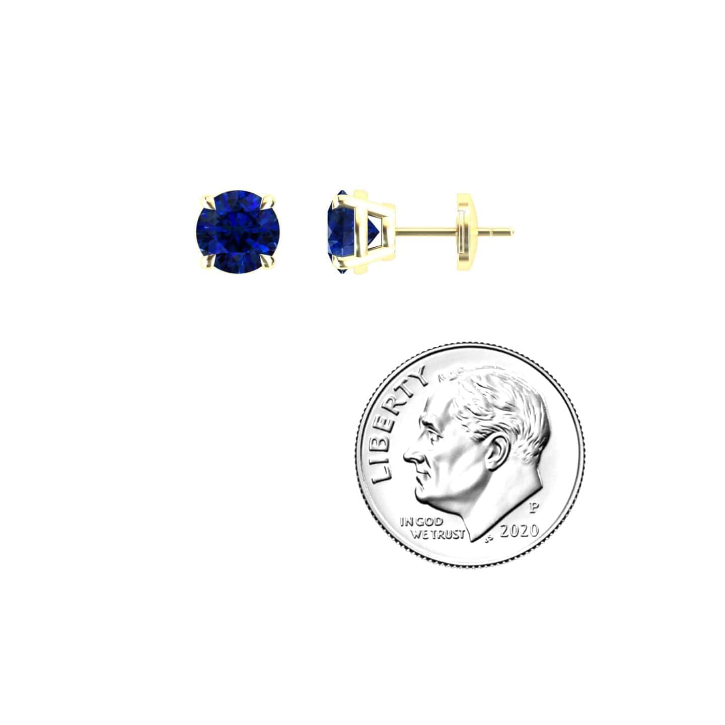 Lab Grown Blue Sapphire Stud Earrings - Gauri