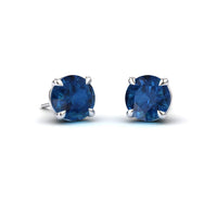 London Blue Topaz Solitaire Stud Earrings - Gauri