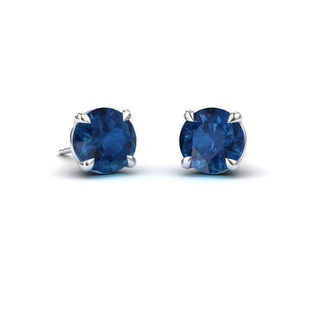 London Blue Topaz Solitaire Stud Earrings - Gauri