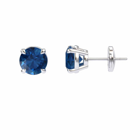 London Blue Topaz Solitaire Stud Earrings - Gauri