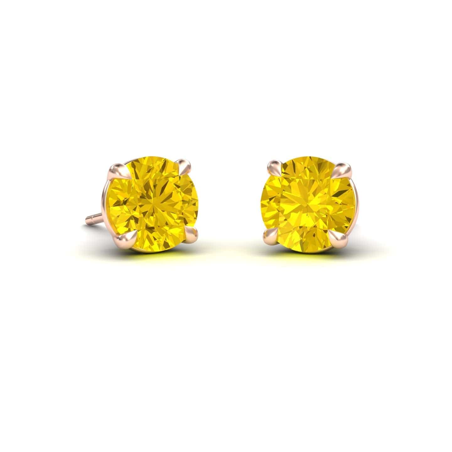 Lab Grown Yellow Sapphire Stud Earrings - Gauri