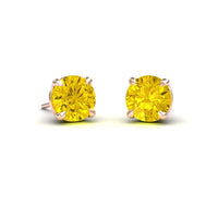 Lab Grown Yellow Sapphire Stud Earrings - Gauri