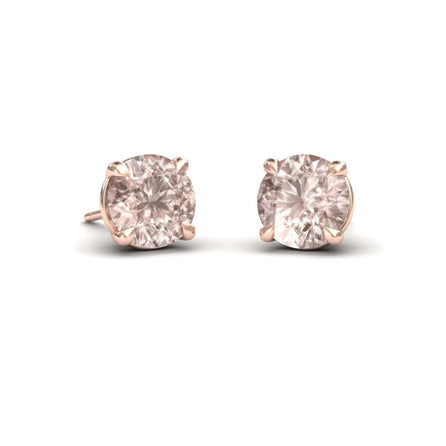 Morganite Stud Earrings - Gauri