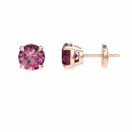 Pink Tourmaline Stud Earrings - Gauri