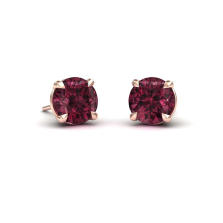 Rhodolite Garnet Stud Earrings - Gauri