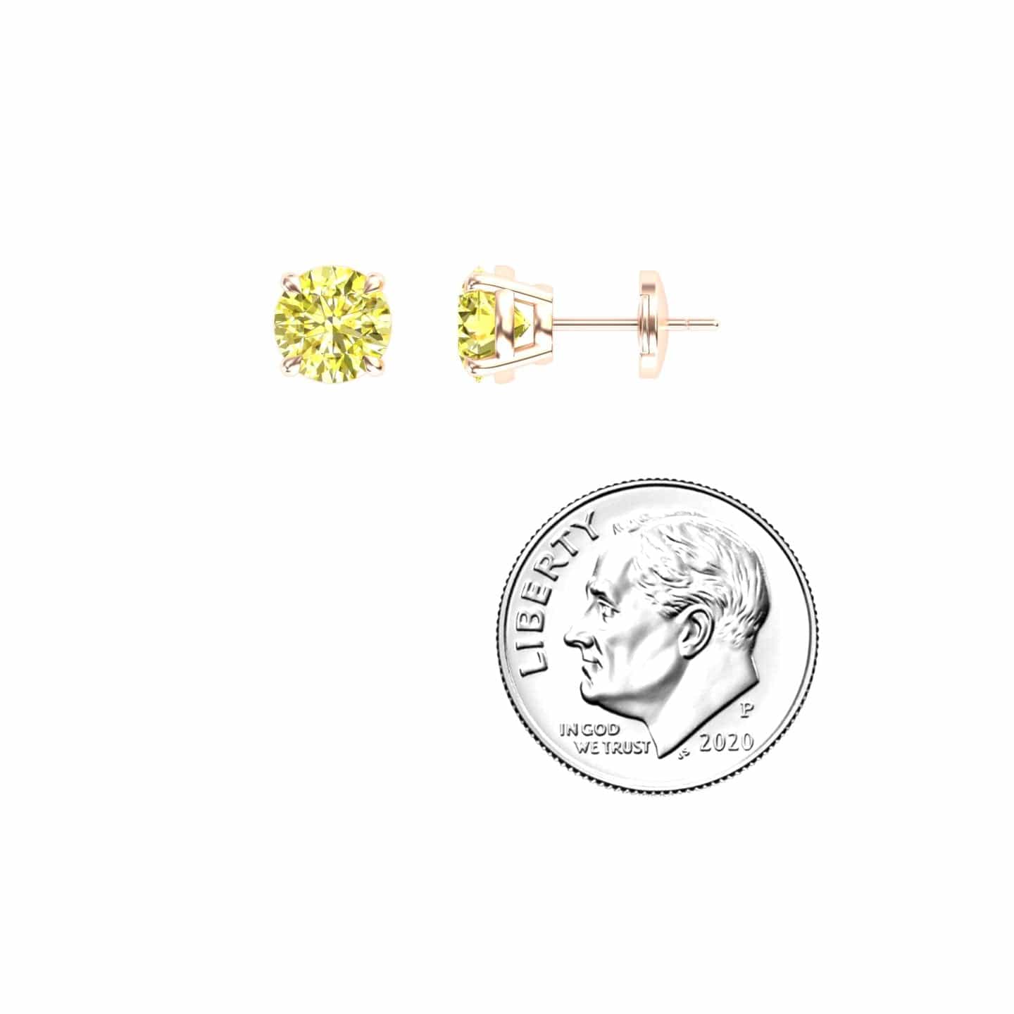 Yellow Sapphire Stud Earrings - Gauri