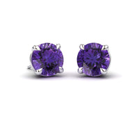 Amethyst Stud Earrings - Helena