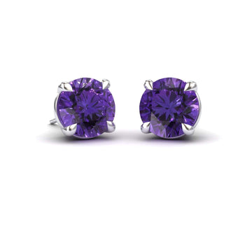 Amethyst Stud Earrings - Helena