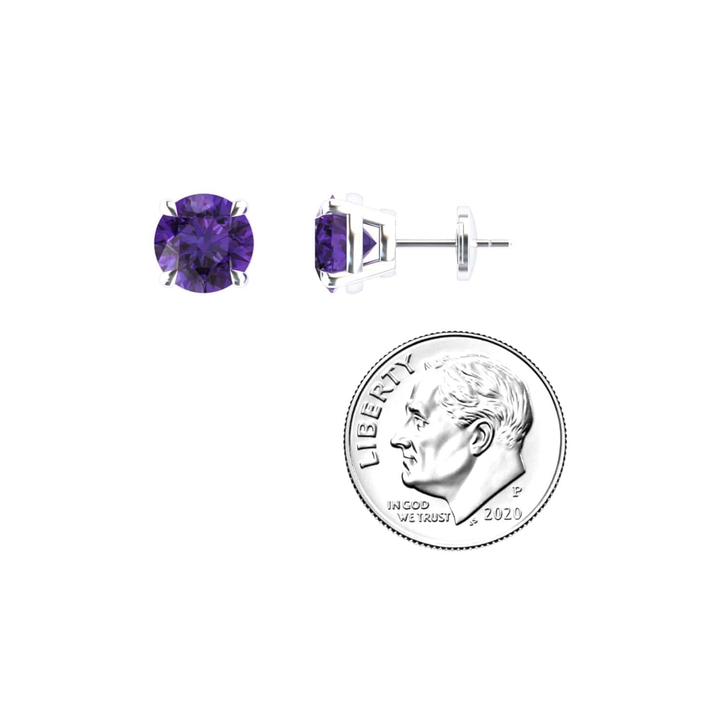Amethyst Stud Earrings - Helena