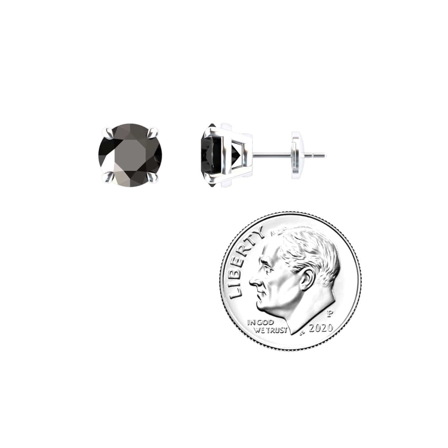 Black Diamond 4Cts Stud Earrings - Helena