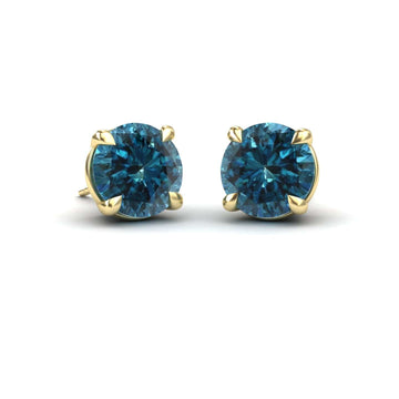 Blue Diamond Stud Earrings - Helena